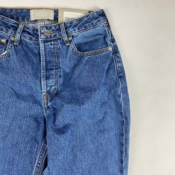 NWT Everlane Jeans Women's Size 27 The Curvy 90's Cheeky Straight Jean Blue - Picture 3 of 13